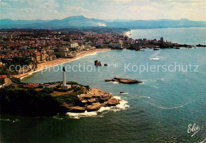 Biarritz Pyrenees Atlantiques Phare Plage Rocher de la Vierge Monts E