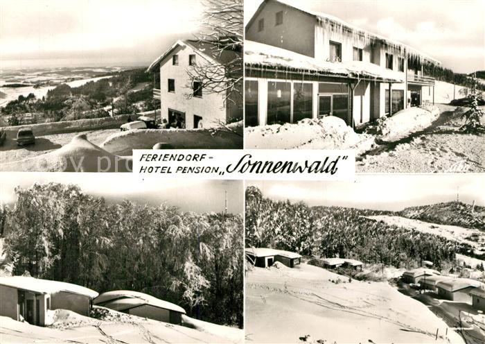 Langfurth Schoefweg Feriendorf Hotel Pension Sonnenwald Winterlandschaft Bayeris