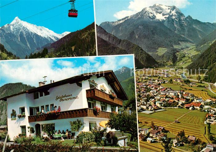 Mayrhofen Zillertal Gaestehaus Pension Bergbahn Gesamtansicht mit Alpenpanorama