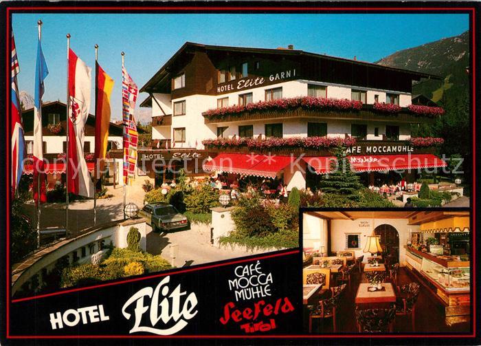 Seefeld Tirol Hotel Elite Cafe Mocca Muehle Fahnen