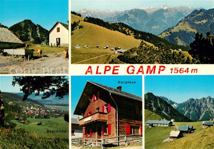 Beschling Alpe Gamp Berghaus Alpenpanorama