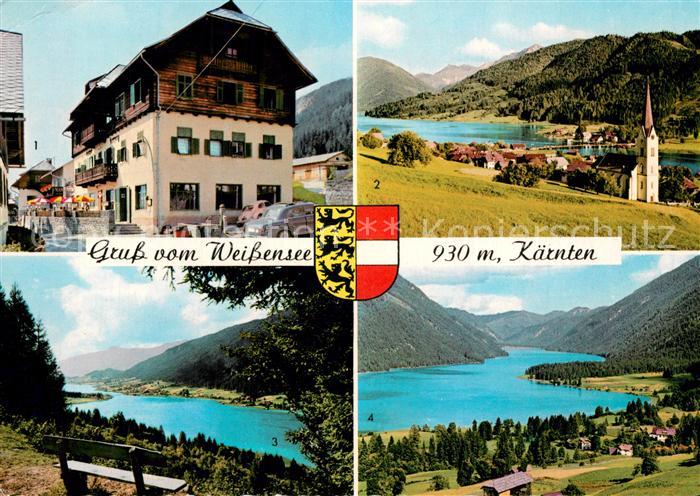 Weissensee Kaernten Gasthof Herzog Gatschach Techendorf Panorama Blick von der R