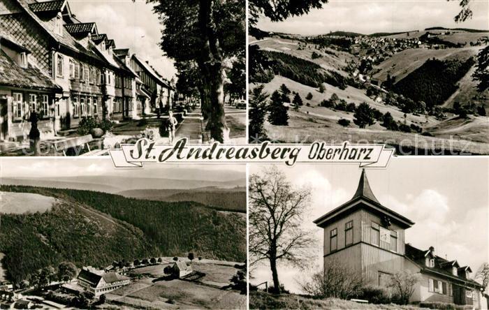 St Andreasberg Harz Haeuserpartie Landschaftspanorama Glockenberg