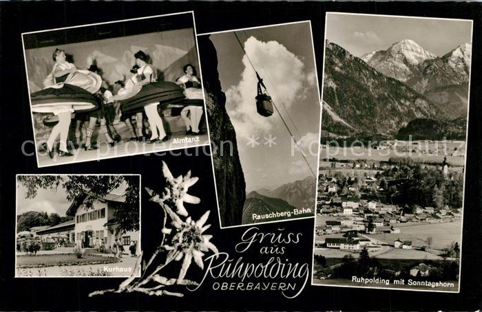 Ruhpolding Almtanz Kurhaus Rauschbergbahn Panorama mit Sonntagshorn Chiemgauer A