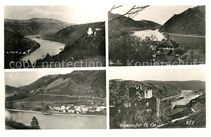 Wesenufer Donau Landschaftspanorama Donautal Burgruine