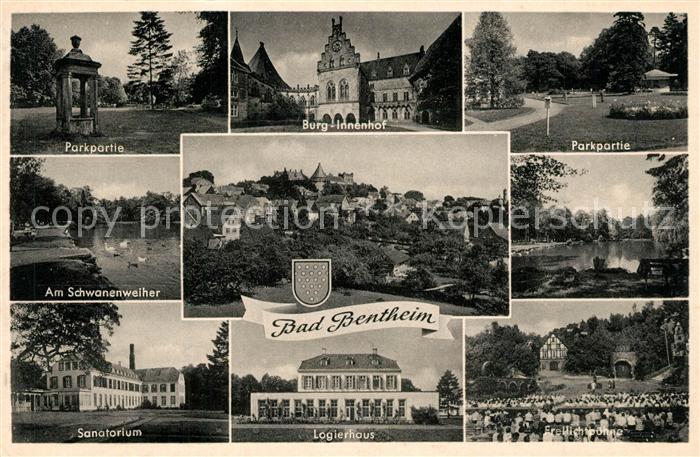 Bad Bentheim Park Schwanenweiher Sanatorium Burg Logierhaus Freilichtbuehne Stad