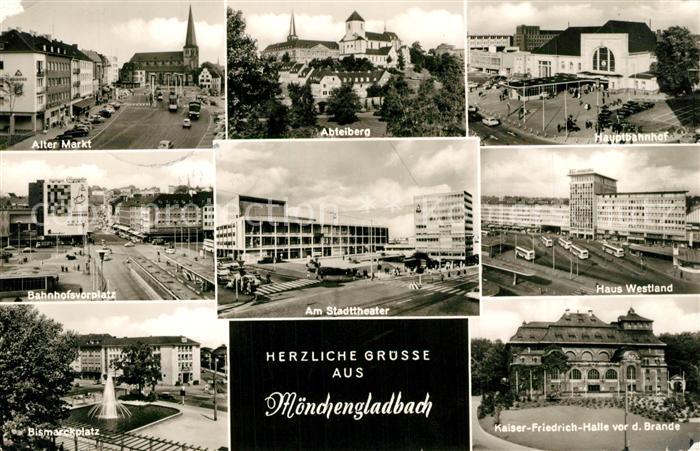 Moenchengladbach Alter Markt Bahnhofsvorplatz Bismarckplatz Abtei Stadttheater H