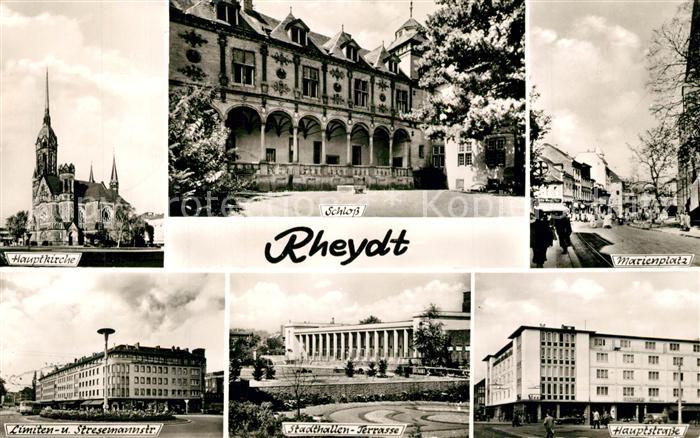 Rheydt Hauptkirche Schloss Marienplatz Hauptstrasse Stadthallen Terrasse Limiten