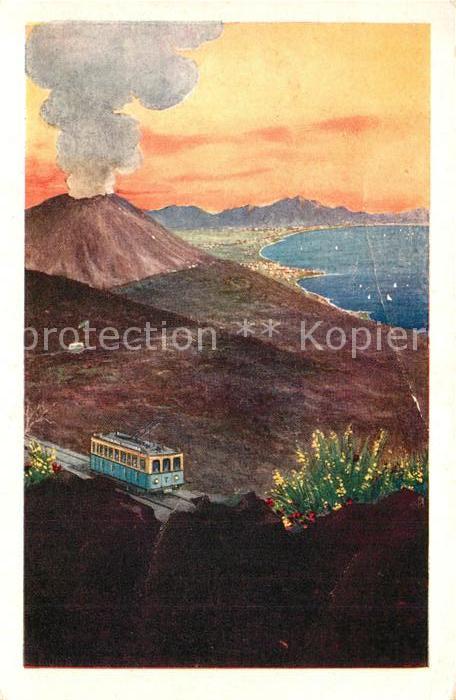 Vesuvio Vesuvius Railway and Funicular Vesuv Vulkan Kueste Kuenstlerkarte
