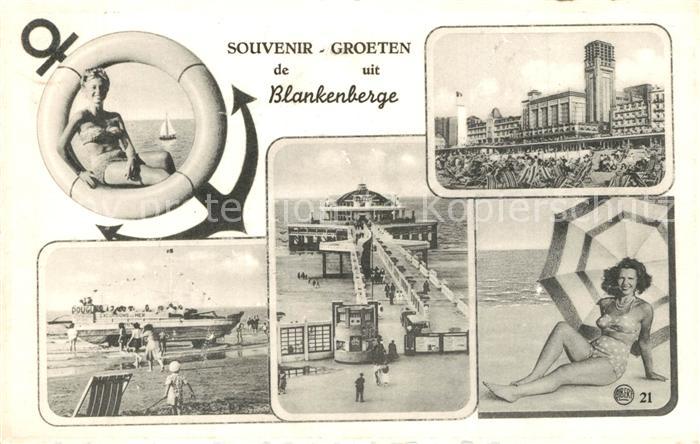 Blankenberge Strand Hotels Seebruecke Badenixe Rettungsring Boot