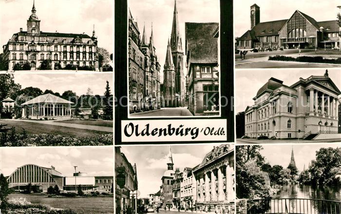 Oldenburg Niedersachsen Schloss Kirche Bahnhof Park Innenstadt Partie am Wasser