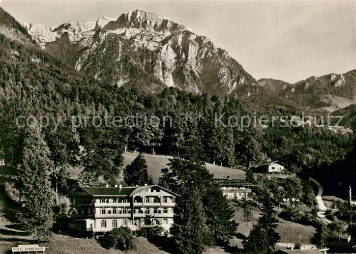 Berchtesgaden Hotel Sonnenhof mit Hohen Brett Berchtesgadener Alpen