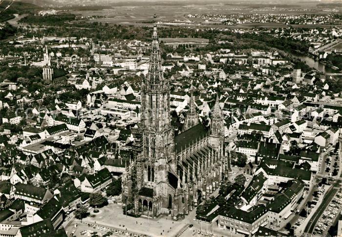 Ulm Donau Ulmer Muenster Stadtzentrum Fliegeraufnahme