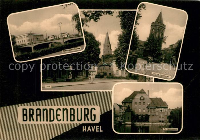 Brandenburg Havel Jahrtausendbruecke Dom Turm Muehlendamm