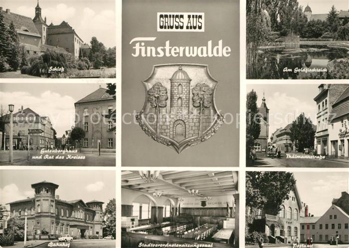 Finsterwalde Schloss Gutenberghaus Rat des Kreises Bahnhof Sitzungssaal Goldfisc