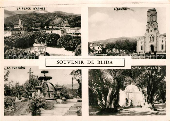 Blida Algerien Place d_Armes Fontaine Eglise Marabout