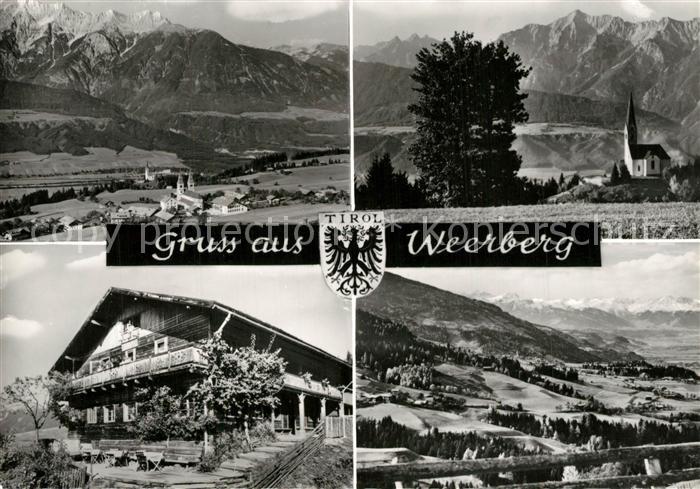 Weerberg Gesamtansicht mit Alpenpanorama Bergkirche Bauernhof