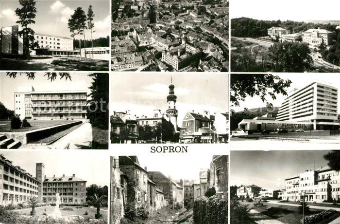 Sopron Oedenburg Teilansichten Hotels Hochhaeuser Innenstadt Fliegeraufnahme