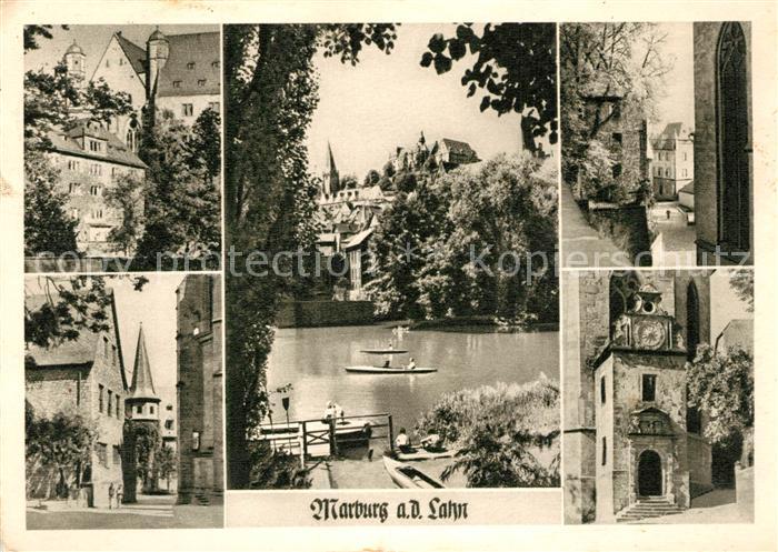 Marburg Lahn Motive Innenstadt Universitaetsstadt Partie an der Lahn
