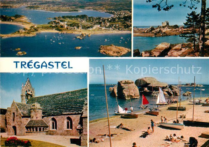 Tregastel Les plages et la vieille Eglise paroissiale