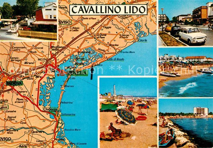 Cavallino Venezia Carta Automobilistica Strassenkarte Kueste Strand Hotels