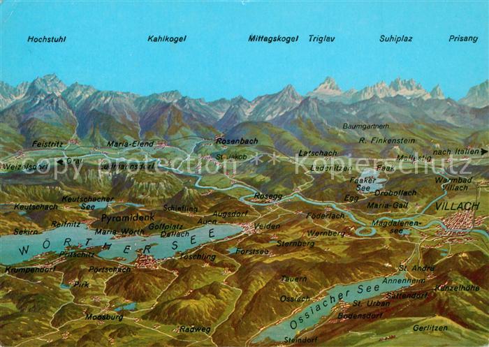Villach Kaernten Kaerntner Seengebiet mit Karawanken aus der Vogelperspektive