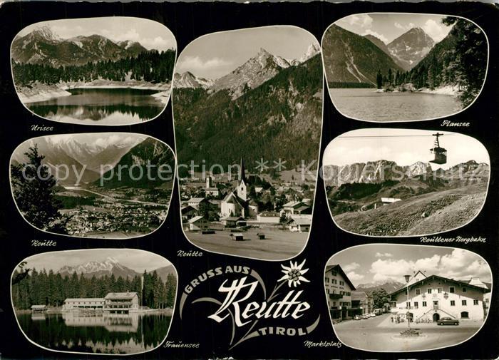 Reutte Tirol Seen der Region Ortsansicht mit Kirche Marktplatz Bergbahn Alpenpan