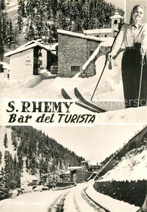 Saint-Rhémy-en-Bosses Bar del Turista Wintersportplatz Skifahrerin