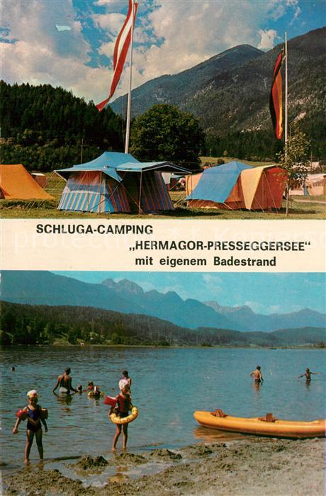 Hermagor Kaernten Schluga Camping Presseggersee Alpenpanorama