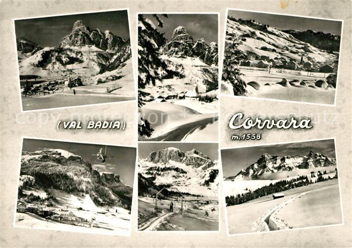Corvara Pustertal Suedtirol Winterlandschaft Val Badia Alpenpanorama