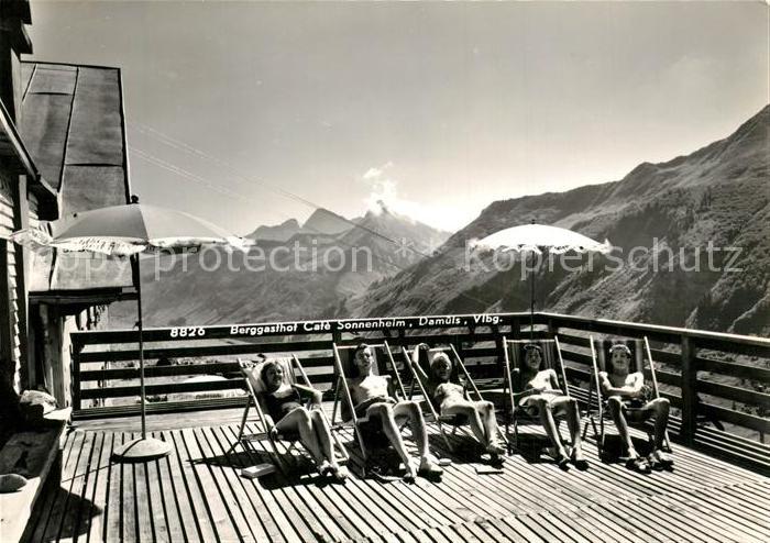 Damuels Vorarlberg Berggasthof Cafe Sonnenheim Sonnenterrasse Alpen