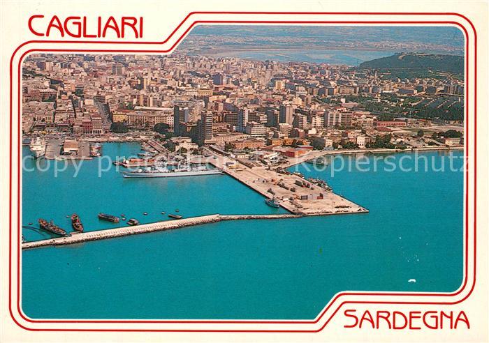 Cagliari Hafen Stadtpanorama Fliegeraufnahme