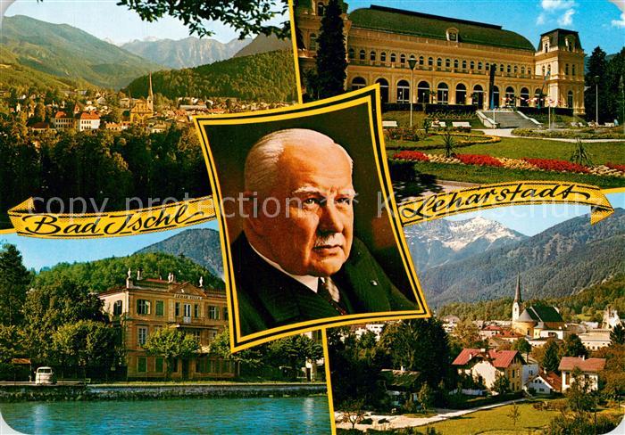 Bad Ischl Salzkammergut Panorama Blick gegen Dachstein Kurhaus Park Portrait Fra