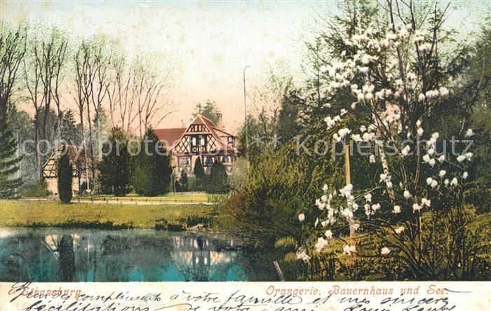 Strassburg Elsass Orangerie Bauernhaus See