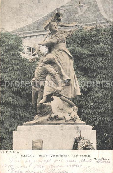 Belfort Alsace Statue Quand meme Plac d Arms