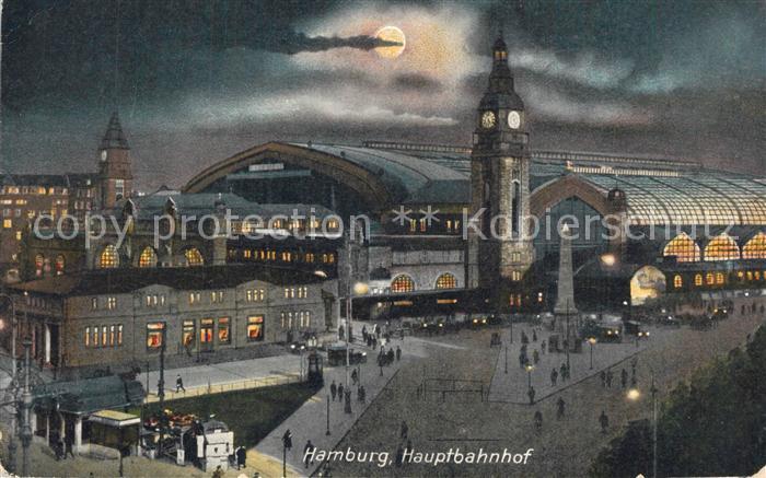 Hamburg Hauptbahnhof Mondschein