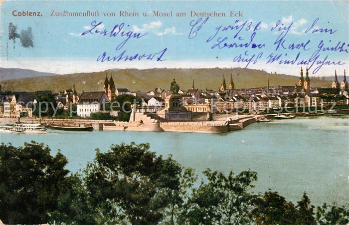 Coblenz Koblenz Zusammenfluss Rhein Mosel Deutsches Eck