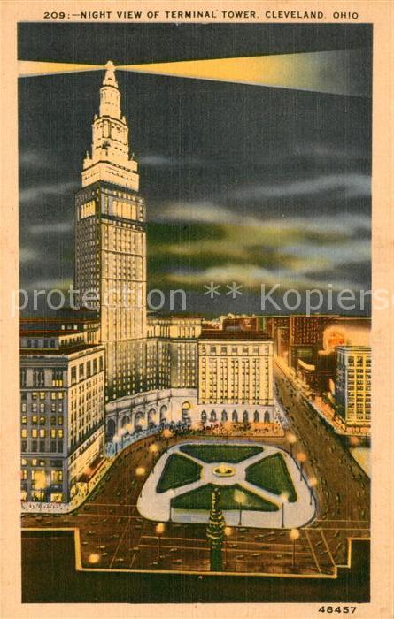 Cleveland Ohio Terminal Tower Nachtaufnahme