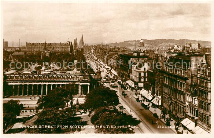 Edinburgh Scotland Princes Street from Scott Monument