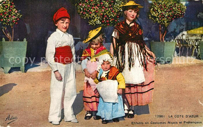Nice Alpes Maritimes Enfants Costumes Nicois Provencaux