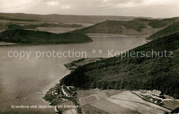 Edersee Strandbad Jaegerheim Fliegeraufnahme