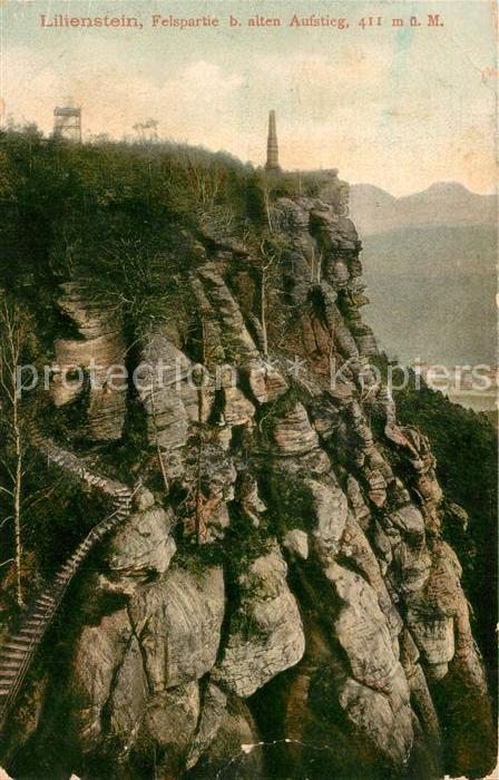 Lilienstein Alter Aufstieg Saeule