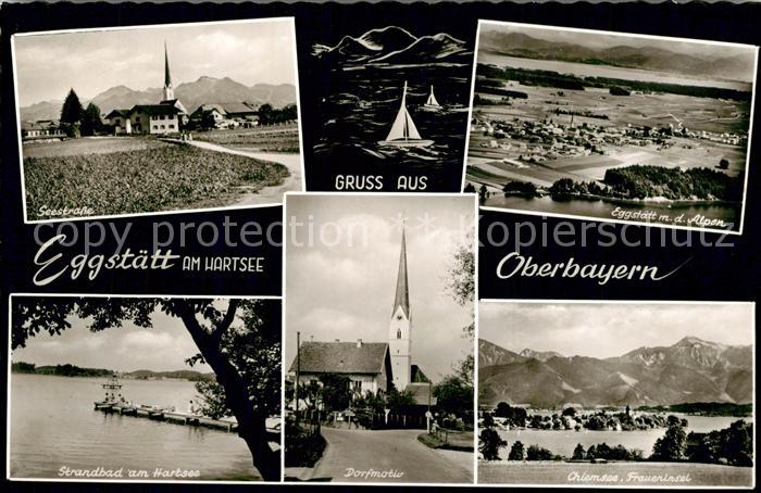 Eggstaett Oberbayern Fliegeraufnahme Fraueninsel Kirche