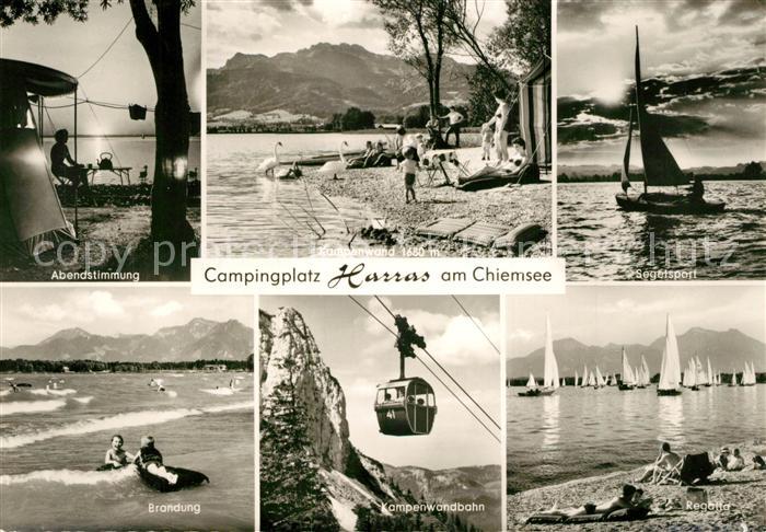 Harras Chiemsee Campingplatz Abendstimmung Brandung Kampenwandbahn
