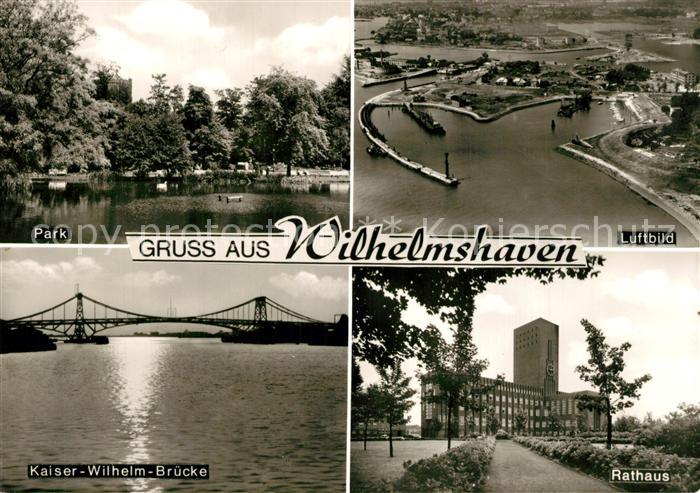 Wilhelmshaven Fliegeraufnahme Rathaus Kaiser-Wilhelm-Bruecke Park