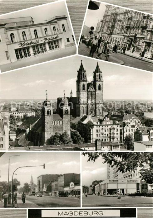 Magdeburg Kristall Palast Karl-Marx-Schule Kirchen