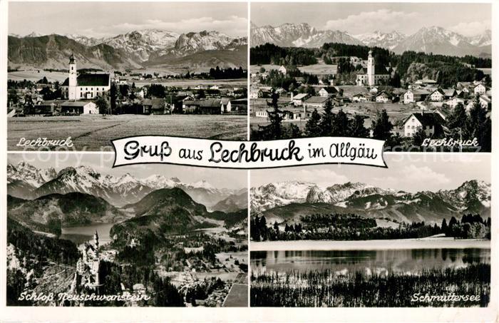 Lechbruck See Panoramen Kirche Schloss Neuschwanstein Schmuttersee
