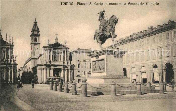 Torino Piazza San Carlo Monument Emanuele Filiberto