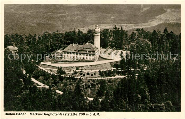 Baden-Baden Fliegeraufnahme Merkur Berghotel Gaststaette