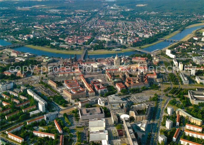 Dresden Fliegeraufnahme mit Elbe